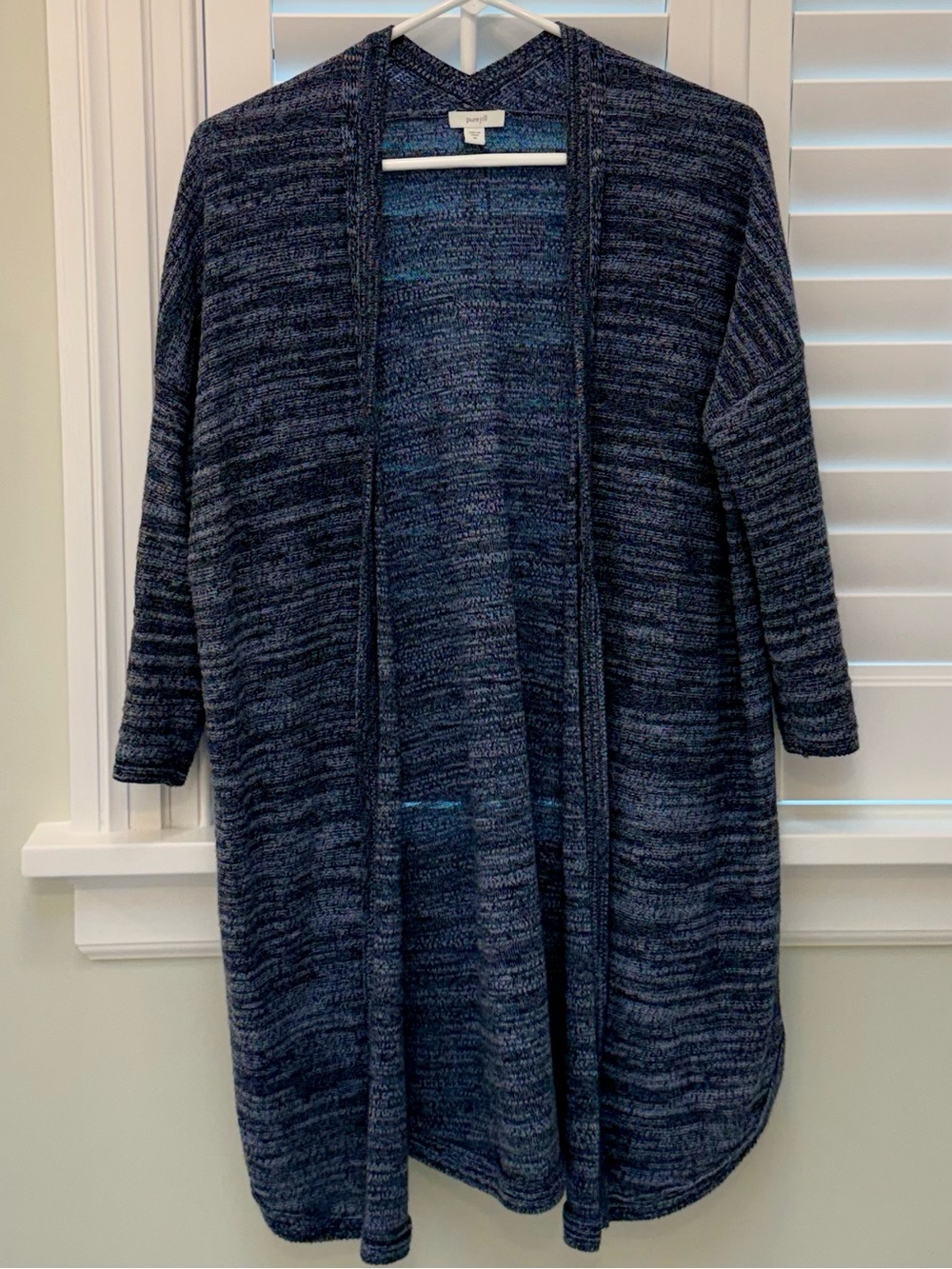 J Jill Open-Front Navy Long Cardigan Sweater